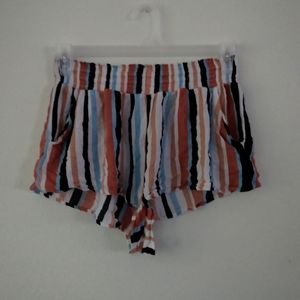 High-waisted striped shorts